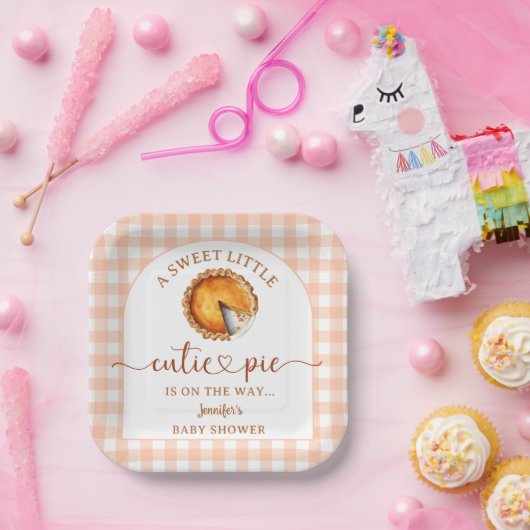 かわいこちゃんパイ赤ちゃんシャワー男女兼用 ペーパープレート (パーティー)