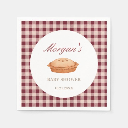 かわいこちゃんパイ赤ちゃんシャワー紙 スタンダードカクテルナプキン (正面)