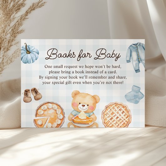 かわいこちゃんパイ青秋男の子ベビーシャワーブックベビー エンクロージャーカード