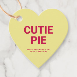 かわいこちゃんパイ黄色ハートおもしろいかわいいバレンタインデー フェイバータグ