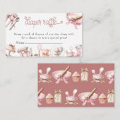 かわいこちゃんパイ | 水彩ピンクの女の子ベビーシャワー エンクロージャーカード (正面/裏面)
