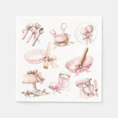 かわいこちゃんパイ | 水彩ピンクの女の子ベビーシャワー スタンダードカクテルナプキン (正面)