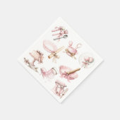 かわいこちゃんパイ | 水彩ピンクの女の子ベビーシャワー スタンダードカクテルナプキン (角)