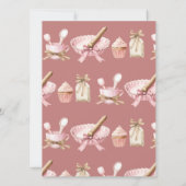 かわいこちゃんパイ | 水彩ピンクの女の子ベビーシャワー 招待状 (裏面)