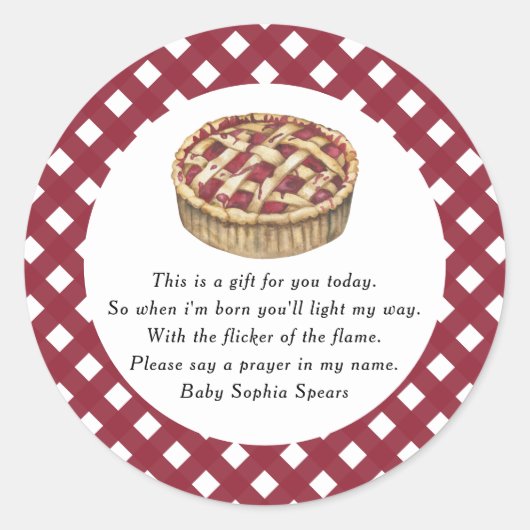 かわいこちゃんパイ – 祈りの言葉キャンドルラベル ラウンドシール (正面)