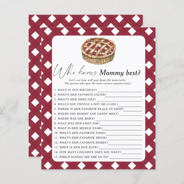 かわいこちゃんパイ – 誰がママのゲームを知っ最高のている (正面/裏面)