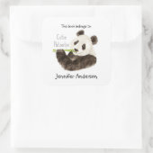 かわいこちゃんパトおもしろいーティパンダベア蔵書票 スクエアシール (バッグ)