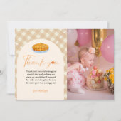 かわいこちゃんピエサンクスギビング誕生日サンキューカード 案内状 (正面)