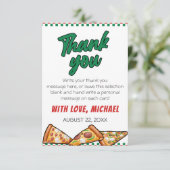 かわいこちゃんピザパーティーレッドグリーンカロ5th誕生日 サンキューカード (スタンド正面)