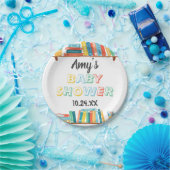 かわいこちゃんブックおたくをテーマにした背景ベビーシャワー ペーパープレート (パーティー)