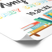 かわいこちゃんブックおたくをテーマにした背景ベビーシャワー ポスター (角)