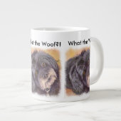 かわいこちゃんブラックのコック・ワン・ミックス ジャンボコーヒーマグカップ (正面右)