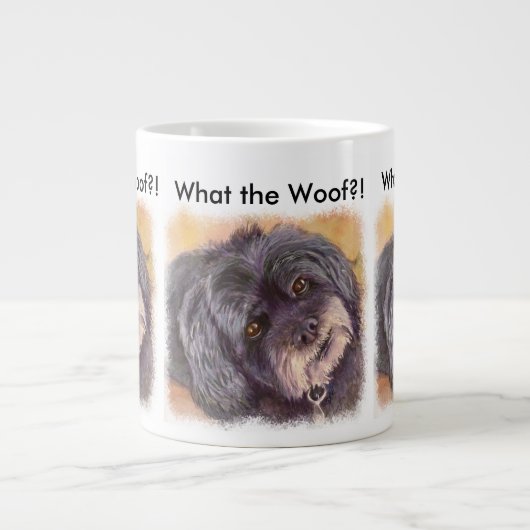 かわいこちゃんブラックのコック・ワン・ミックス ジャンボコーヒーマグカップ (正面)