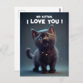 かわいこちゃんブラック子猫：いいえ子猫、私はあなたを愛している！ ポストカード (正面/裏面)