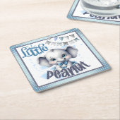 かわいこちゃんブルーエレファントリトルピーナッツ スクエアペーパーコースター (アングル)