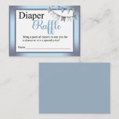 かわいこちゃんブルーエレファント – おむつラッフル ノートカード (正面/裏面)