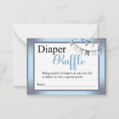 かわいこちゃんブルーエレファント – おむつラッフル ノートカード (正面)
