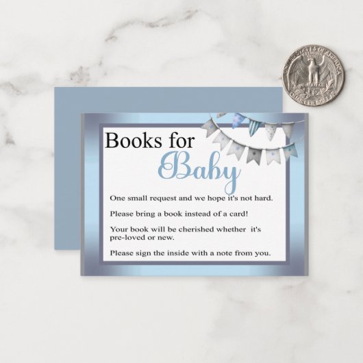 かわいこちゃんブルーエレファント – ベビー用の書籍 ノートカード (正面/裏面インサイチュ)