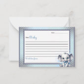 かわいこちゃんブルーエレファント – 親愛ベビーノートカード ノートカード (正面)