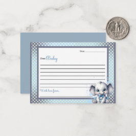 かわいこちゃんブルーエレファント – 親愛ベビーノートカード ノートカード