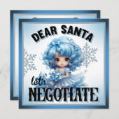 かわいこちゃんブルーサン親愛タクリスマス シーズンカード (正面/裏面)