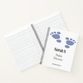かわいこちゃんブルーベビーフットプリント赤ちゃんシャワーギフトリスト ノートブック (内部)