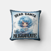 かわいこちゃんブルー親愛サンタクリスマスピロー クッション (正面)