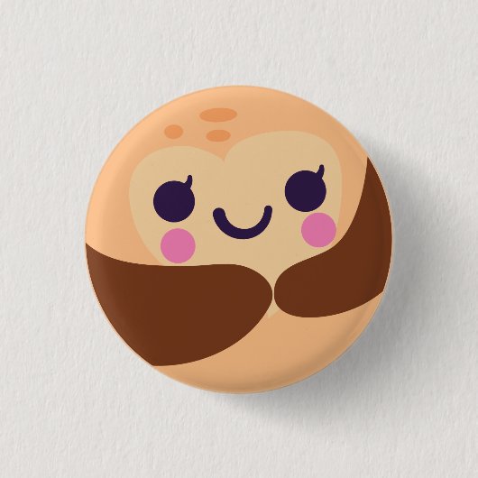 かわいこちゃんプルート 缶バッジ (正面)