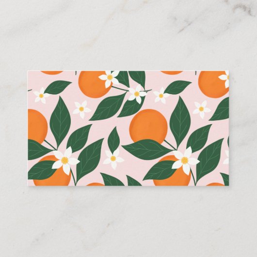 かわいこちゃんベビーシャワー柑橘類オレンジブックベビー エンクロージャーカード (裏面)