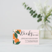 かわいこちゃんベビーシャワー柑橘類オレンジブックベビー エンクロージャーカード (スタンド正面)