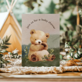 かわいこちゃんベビーベアウォーター色ベビーシャワー招待状 招待状