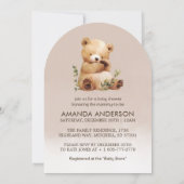 かわいこちゃんベビーベアウォーター色ベビーシャワー招待状 招待状 (裏面)