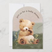 かわいこちゃんベビーベアウォーター色ベビーシャワー招待状 招待状 (正面)