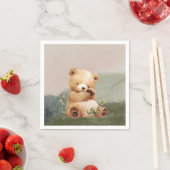 かわいこちゃんベビーベアウォーター色ベビーシャワー スタンダードカクテルナプキン (インサイチュ)