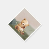 かわいこちゃんベビーベアウォーター色ベビーシャワー スタンダードカクテルナプキン (角)