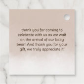かわいこちゃんベビーベアウォーター色ベビーシャワー フェイバータグ (裏面)