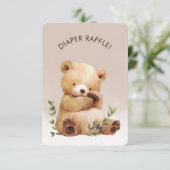 かわいこちゃんベビーベビーシャワーおむつラッフル エンクロージャーカード (スタンド正面)