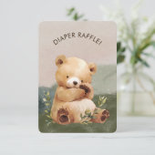 かわいこちゃんベビーベビーシャワーおむつラッフル エンクロージャーカード (スタンド正面)