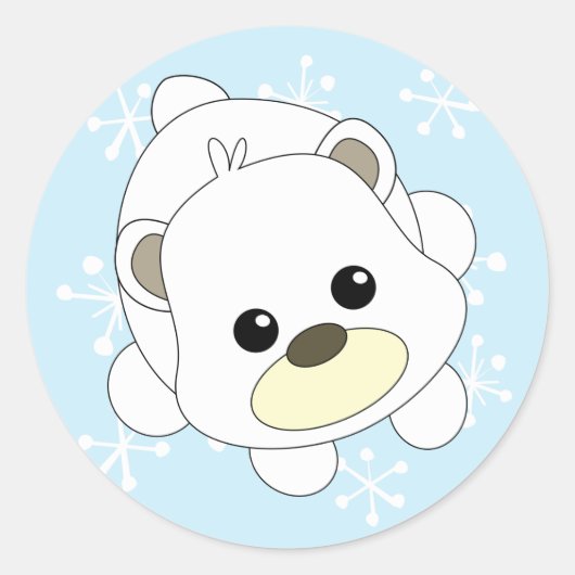 かわいこちゃんポーラーベア ラウンドシール (正面)