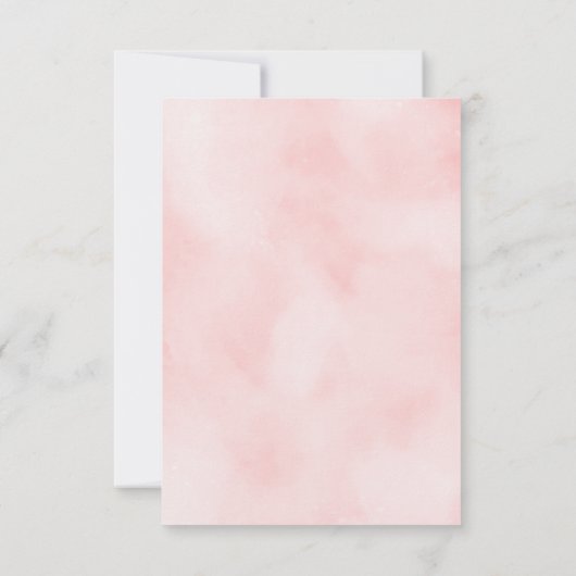 かわいこちゃんマップトラベルアドベンチャー赤面ピンクベビーシャワー サンキューカード (裏面)