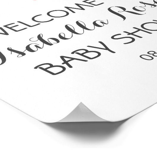 かわいこちゃんマップトラベルアドベンチャー赤面ピンクベビーシャワー ポスター (角)