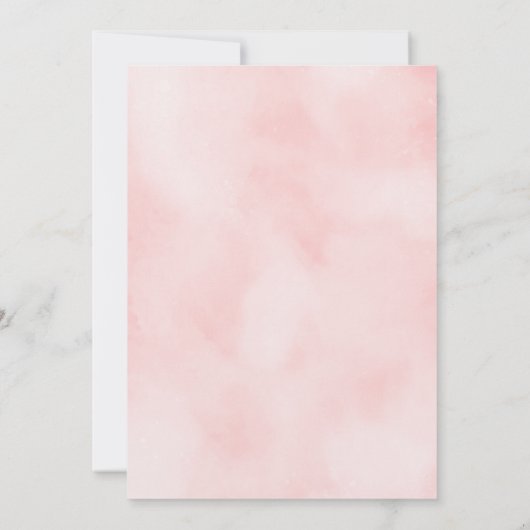 かわいこちゃんマップトラベルアドベンチャー赤面ピンクベビーシャワー 招待状 (裏面)