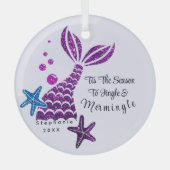 かわいこちゃんマーメイドクリスマスオーナメント ガラスオーナメント (正面)