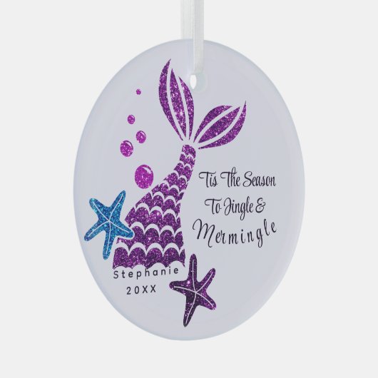 かわいこちゃんマーメイドクリスマスオーナメント ガラスオーナメント (正面右)