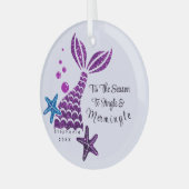 かわいこちゃんマーメイドクリスマスオーナメント ガラスオーナメント (正面左)