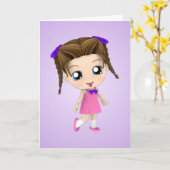 かわいこちゃん円ハッピーバースデーカード カード (黄色い花)