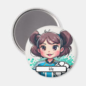 かわいこちゃん名札付きキックカスタムイン磁石 マグネット (正面/裏面)