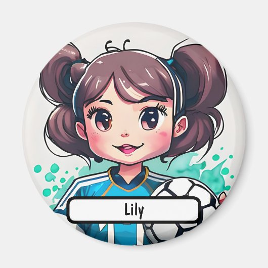 かわいこちゃん名札付きキックカスタムイン磁石 マグネット (正面)