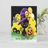 かわいこちゃん子猫おもしろいハローウィンパーティ 招待状 (スタンド正面)