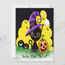 かわいこちゃん子猫おもしろいハローウィンパーティ 招待状